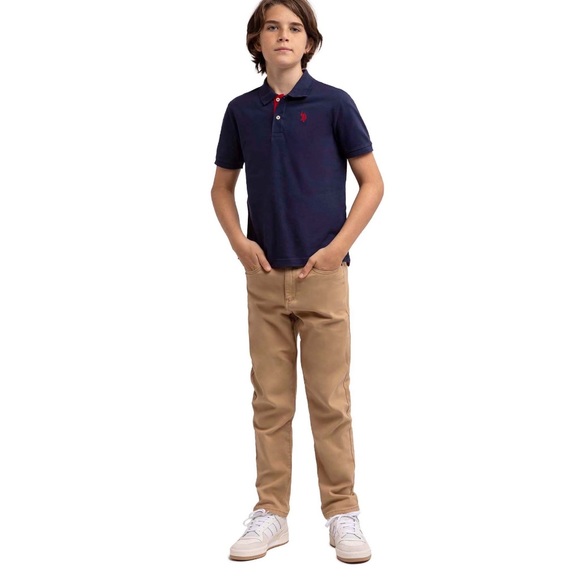 U.S. Polo Assn. Boy’s Stretch Twill 5 Pocket Straight Fit Chino Pants NWT - Picture 3 of 4